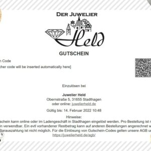 Guteschein von Juwelier Held Beispiel